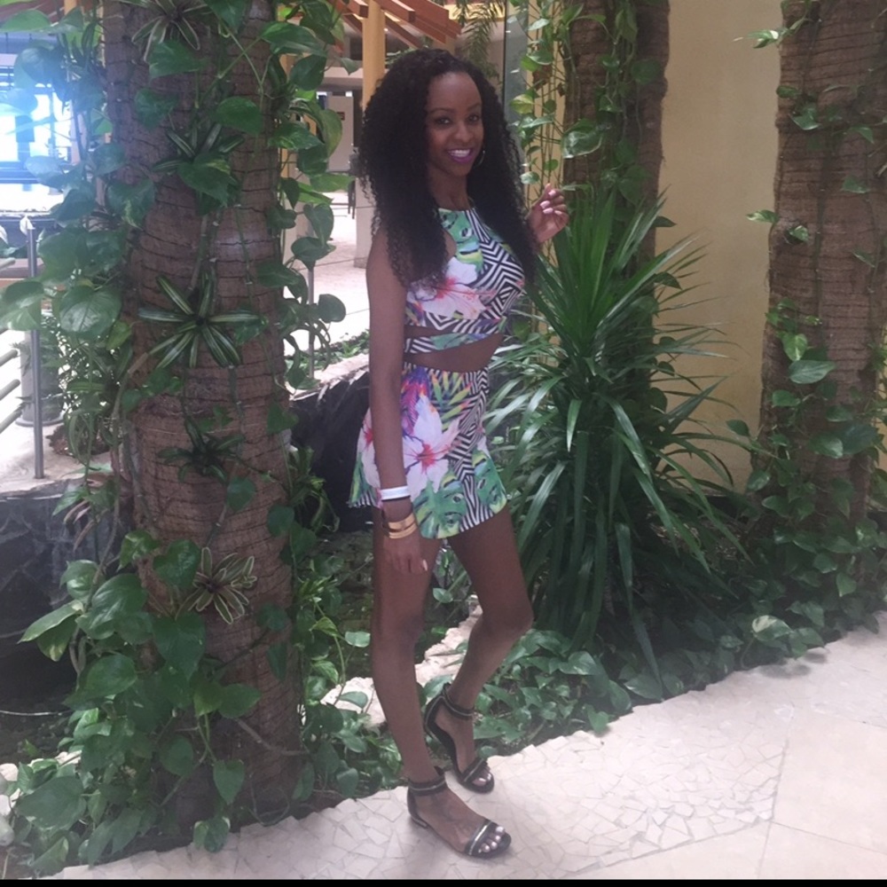 Crop top and skirt set